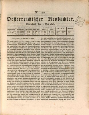 Der Oesterreichische Beobachter Samstag 7. Mai 1825