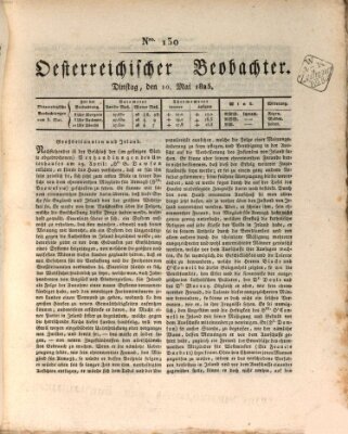 Der Oesterreichische Beobachter Dienstag 10. Mai 1825