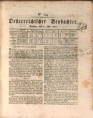 Der Oesterreichische Beobachter Dienstag 24. Mai 1825