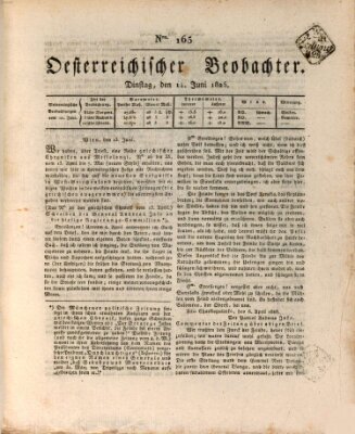 Der Oesterreichische Beobachter Dienstag 14. Juni 1825