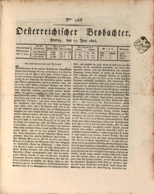 Der Oesterreichische Beobachter Freitag 17. Juni 1825