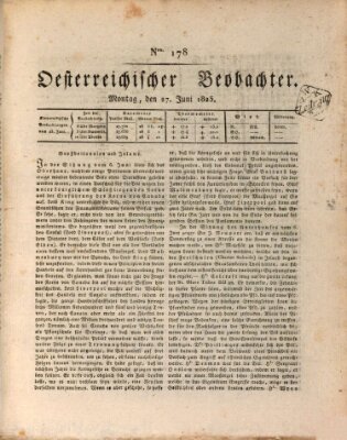 Der Oesterreichische Beobachter Montag 27. Juni 1825