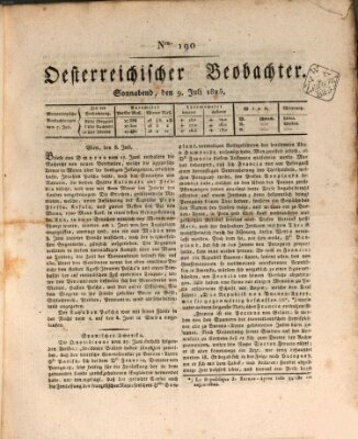 Der Oesterreichische Beobachter Samstag 9. Juli 1825