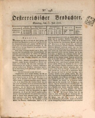 Der Oesterreichische Beobachter Sonntag 17. Juli 1825