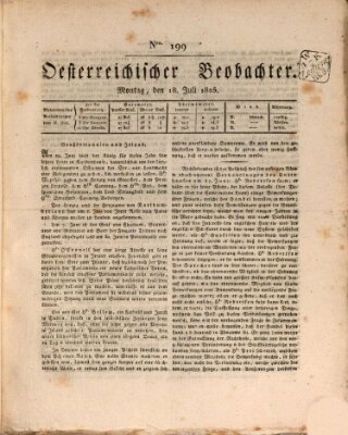 Der Oesterreichische Beobachter Montag 18. Juli 1825