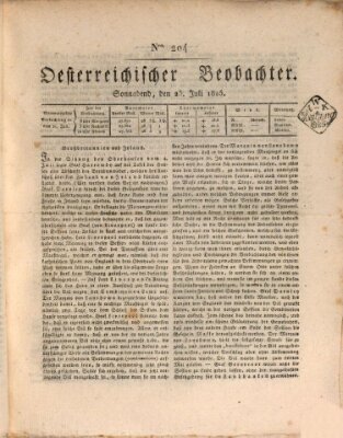 Der Oesterreichische Beobachter Samstag 23. Juli 1825