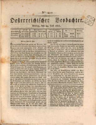 Der Oesterreichische Beobachter Freitag 29. Juli 1825