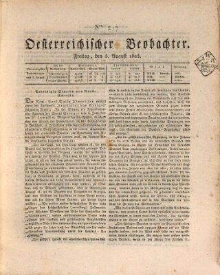 Der Oesterreichische Beobachter Freitag 5. August 1825