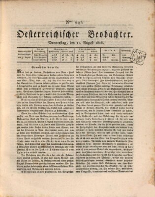 Der Oesterreichische Beobachter Donnerstag 11. August 1825