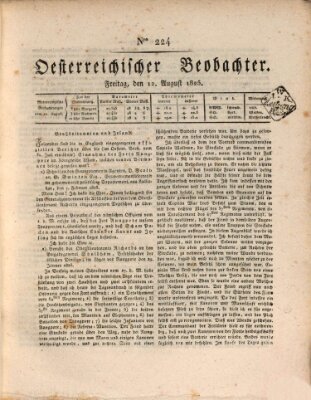 Der Oesterreichische Beobachter Freitag 12. August 1825