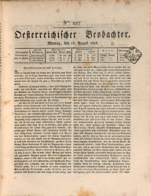 Der Oesterreichische Beobachter Montag 15. August 1825