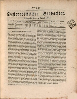 Der Oesterreichische Beobachter Mittwoch 17. August 1825