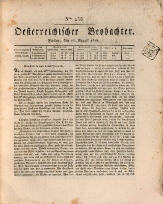 Der Oesterreichische Beobachter Freitag 26. August 1825