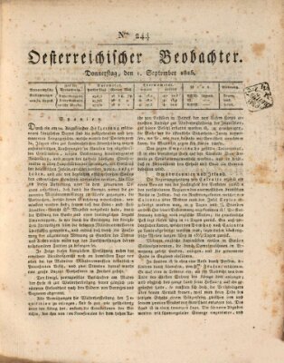 Der Oesterreichische Beobachter Donnerstag 1. September 1825