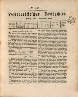 Der Oesterreichische Beobachter Freitag 2. September 1825