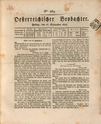 Der Oesterreichische Beobachter Freitag 16. September 1825