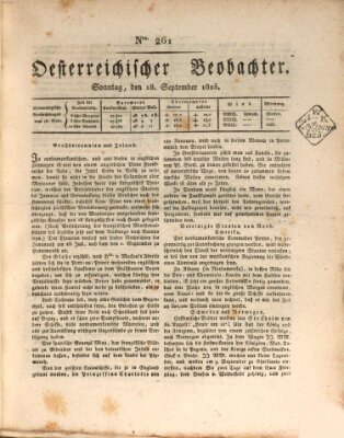 Der Oesterreichische Beobachter Sonntag 18. September 1825