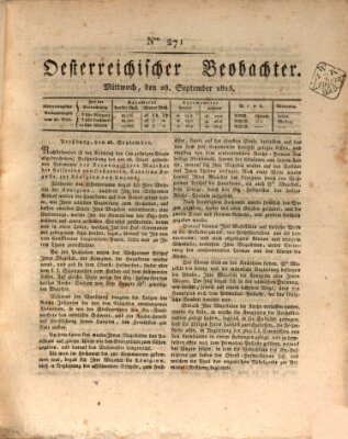 Der Oesterreichische Beobachter Mittwoch 28. September 1825