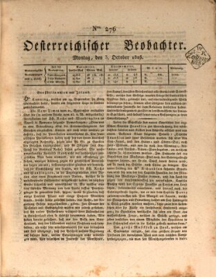 Der Oesterreichische Beobachter Montag 3. Oktober 1825