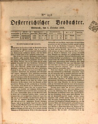 Der Oesterreichische Beobachter Mittwoch 5. Oktober 1825