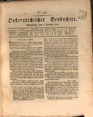 Der Oesterreichische Beobachter Samstag 8. Oktober 1825