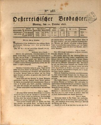 Der Oesterreichische Beobachter Montag 10. Oktober 1825