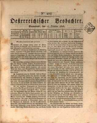 Der Oesterreichische Beobachter Samstag 15. Oktober 1825