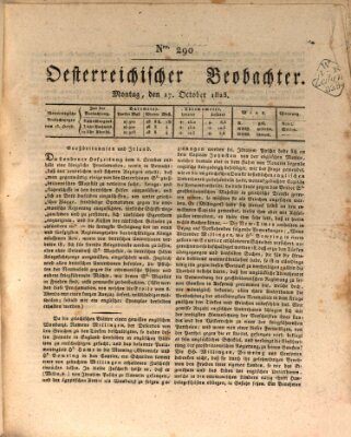 Der Oesterreichische Beobachter Montag 17. Oktober 1825