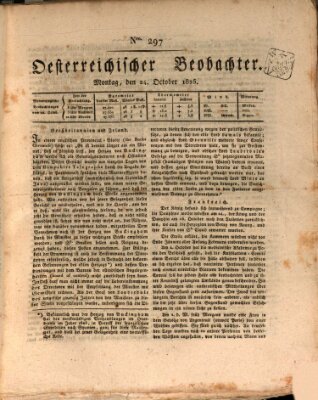 Der Oesterreichische Beobachter Montag 24. Oktober 1825