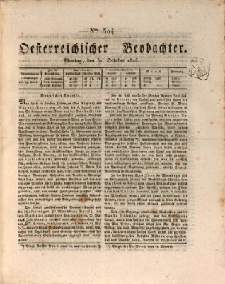 Der Oesterreichische Beobachter Montag 31. Oktober 1825