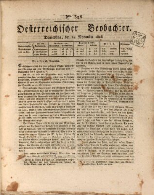 Der Oesterreichische Beobachter Donnerstag 24. November 1825