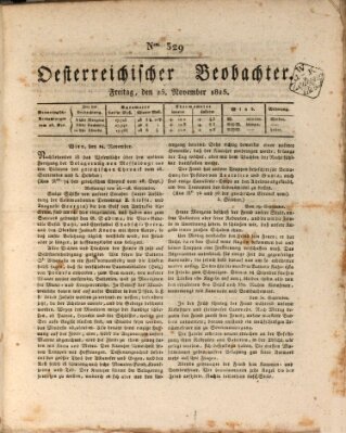 Der Oesterreichische Beobachter Freitag 25. November 1825