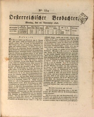 Der Oesterreichische Beobachter Montag 28. November 1825