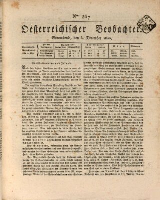 Der Oesterreichische Beobachter Samstag 3. Dezember 1825