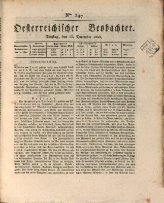 Der Oesterreichische Beobachter Dienstag 13. Dezember 1825