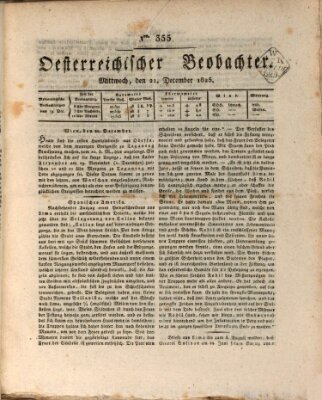 Der Oesterreichische Beobachter Mittwoch 21. Dezember 1825