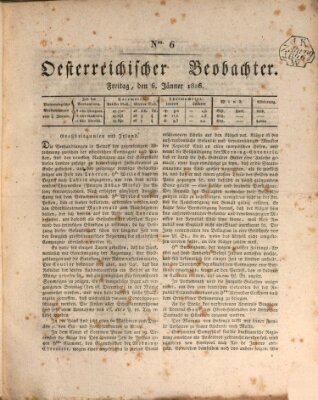 Der Oesterreichische Beobachter Freitag 6. Januar 1826