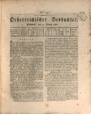 Der Oesterreichische Beobachter Mittwoch 11. Januar 1826