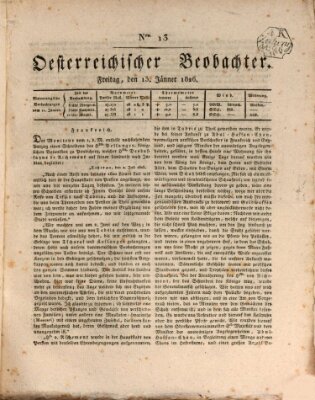 Der Oesterreichische Beobachter Freitag 13. Januar 1826