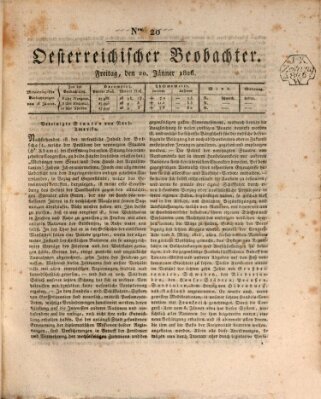 Der Oesterreichische Beobachter Freitag 20. Januar 1826