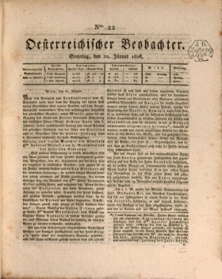 Der Oesterreichische Beobachter Sonntag 22. Januar 1826