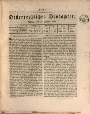 Der Oesterreichische Beobachter Freitag 27. Januar 1826