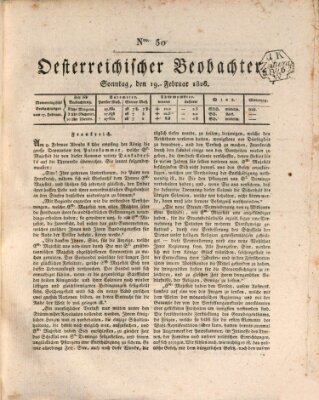 Der Oesterreichische Beobachter Sonntag 19. Februar 1826