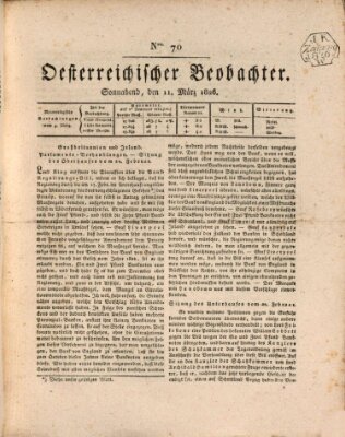 Der Oesterreichische Beobachter Samstag 11. März 1826