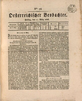 Der Oesterreichische Beobachter Freitag 17. März 1826