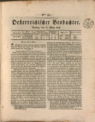 Der Oesterreichische Beobachter Dienstag 21. März 1826