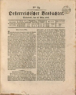 Der Oesterreichische Beobachter Samstag 25. März 1826