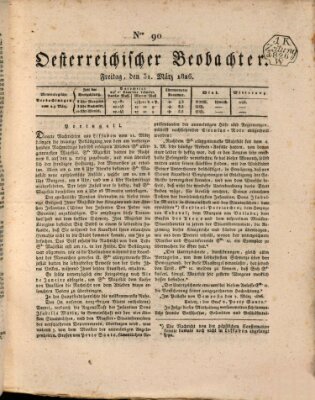 Der Oesterreichische Beobachter Freitag 31. März 1826