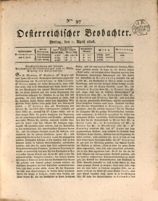 Der Oesterreichische Beobachter Freitag 7. April 1826