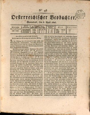 Der Oesterreichische Beobachter Samstag 8. April 1826